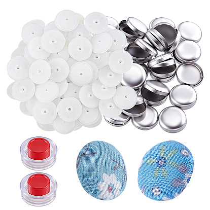 Алюминиевые и пластиковые верхние кнопки, наборы для самостоятельного изготовления тканевых пуговиц из пластика
