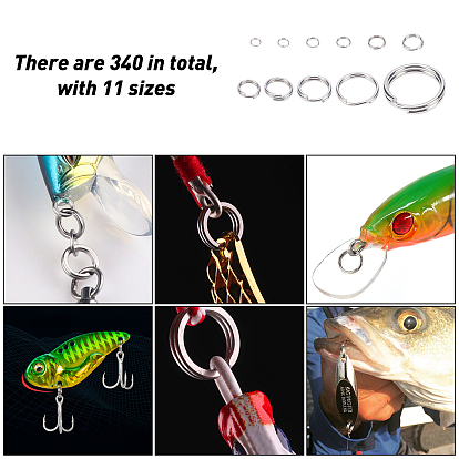 SUPERFINDINGS 201 Stainless Steel Split Ring, Lure Tackle Connector, Fishing Accessory