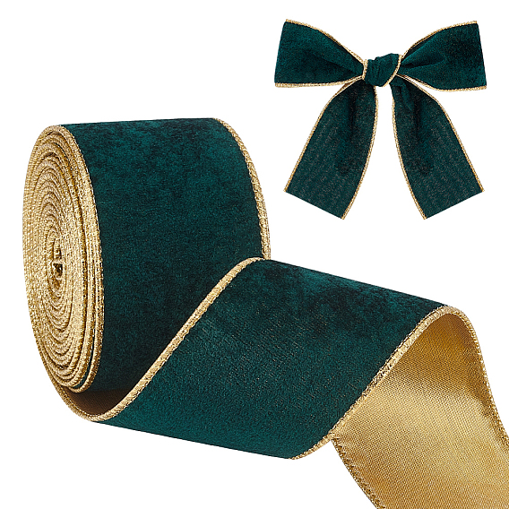 10 ярдов односторонних бархатных проволочных лент, для изготовления бантов, Подарочная упаковка, оформление партии