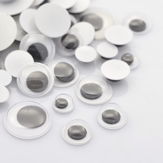 Шаткий глаза пластиковые кабошоны, разнообразные, 4~14x2~3.5 мм