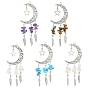 10 шт. 5 цвета тибетский стиль сплав с драгоценными камнями большие подвески, луна и звезда и перо