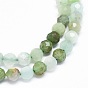 Brins naturels de perles de chrysoprase, facette, ronde