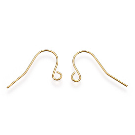 Placage ionique (ip) 304 crochets de boucle d'oreille en acier inoxydable, fil d'oreille, avec boucles horizontales, sans nickel