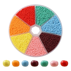 5950Pcs 7 Colors 12/0 Opaque Color Glass Seed Beads, Baking Paint, Round