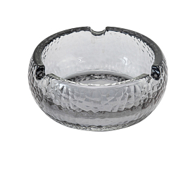 Glass Ashtray, Home Office Tabletop Decoration, Stria Mallearis Pattern, Round