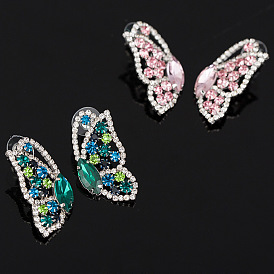 Sparkling Butterfly Stud Earrings with Rhinestones - Elegant Jewelry Accessory