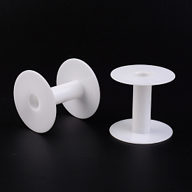 Bobines vides en plastique pour fil, bobines de fil, blanc, 17x53~56mm, Trou: 14mm