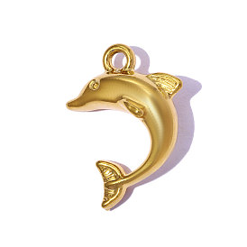 304 подвески из нержавеющей стали, прелести дельфинов, ионное покрытие (ip), зеркальная полировка