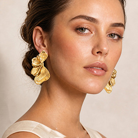 316 boucles d'oreilles en acier inoxydable chirurgical, fleur