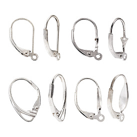4 paires 4 style 925 boucles d'oreilles à levier en argent sterling, avec boucles horizontales