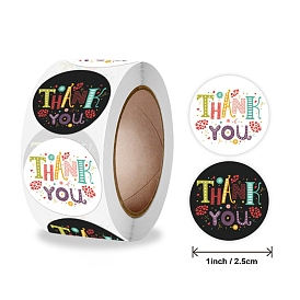 Word Thank You Self Adhesive Paper Stickers, Round Sticker Labels, Gift Tag Stickers