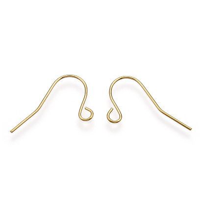 Placage ionique (ip) 304 crochets de boucle d'oreille en acier inoxydable, fil d'oreille, avec boucles horizontales, sans nickel
