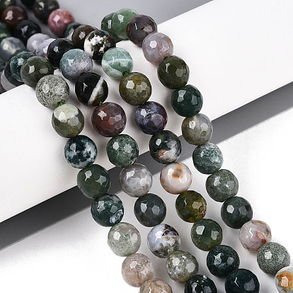 Природного индийского агата бисер нитей, граненые круглые