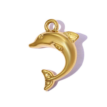 304 подвески из нержавеющей стали, прелести дельфинов, ионное покрытие (ip), зеркальная полировка