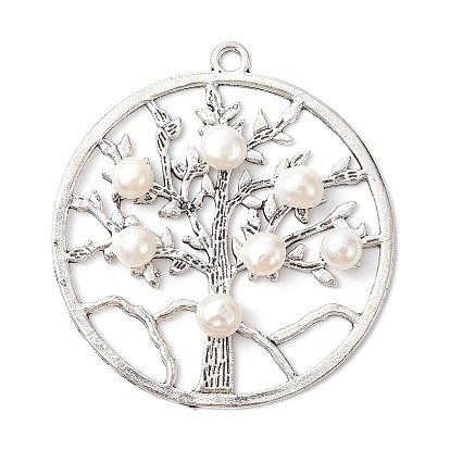 Сплавочные подвески тибетского стиля, с натуральным культивированным пресноводным жемчугом