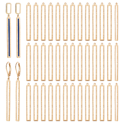 40 шт латунные большие подвески, полый прямоугольник