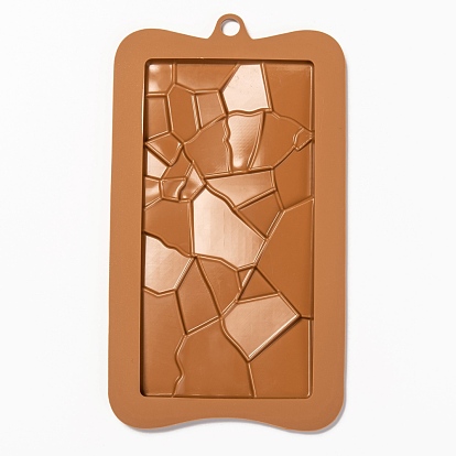 Chocolate Food Grade Silicone Molds, Rectangle with Fragment Shaped Pattern, Resin Casting Molds, Epoxy Resin Craft Making