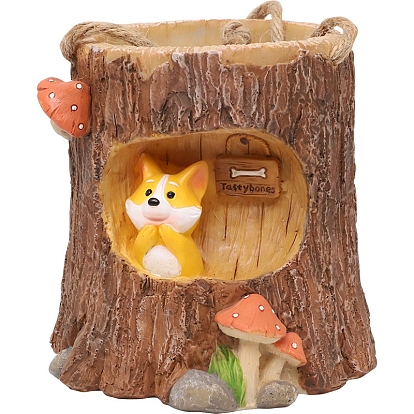 Mini Resin Trunk with Cute Animal Figurines, for Dollhouse, Home Display Decoration