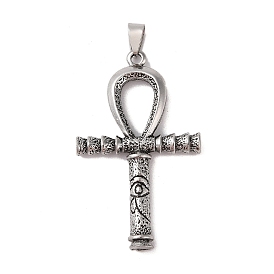 Tibetan Style Alloy Pendants, Cadmium Free & Lead Free, Egyptian Ankh Cross with Eye Of Horus