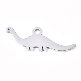 201 Stainless Steel Pendants, Laser Cut, Dinosaur
