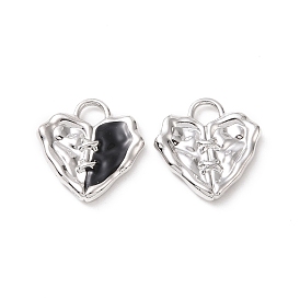 Alloy Enamel Pendants, Light Gold, Heart