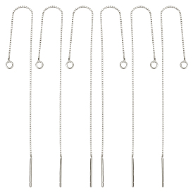 3 пары 925 фурнитура для сережек из стерлингового серебра, с печатью 925, коробка цепи ушная нить