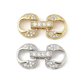 Латунное микропейв, прозрачный кубический цирконий, складные застежки, без кадмия, без никеля и без свинца, овальные