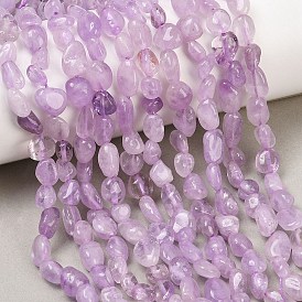 Нити бусин из натурального лавандового аметиста, самородки, упавший камень