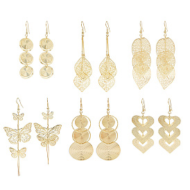 Сплав мотаться серьги, с железными крюками серьги, золотые