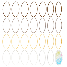 Nbeads 200Pcs 4 Metal Color Brass Linking Rings, Oval