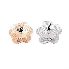 Шапочки и конусы для бусин, латунные, цветок