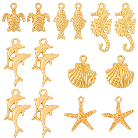 60 шт. 6 стили наборы подвесок из сплава в морском стиле, смешанные формы