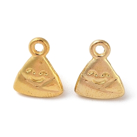 Tibetan Style Alloy Charms, Cadmium Free & Lead Free, Triangle with Smile