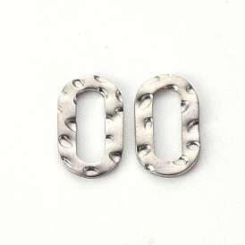 Hammered 201 Stainless Steel Linking Rings, Oval
