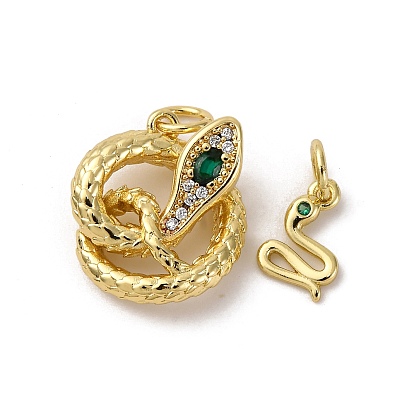 Латунные микро проложить кубического циркония подвески, змеиные чары, долговечный, без кадмия и без свинца, стойки покрытие, с целью перехода в кольце