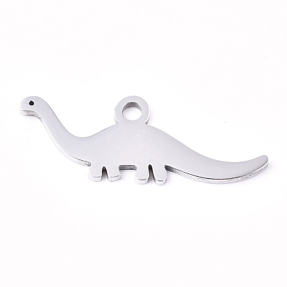 201 Stainless Steel Pendants, Laser Cut, Dinosaur