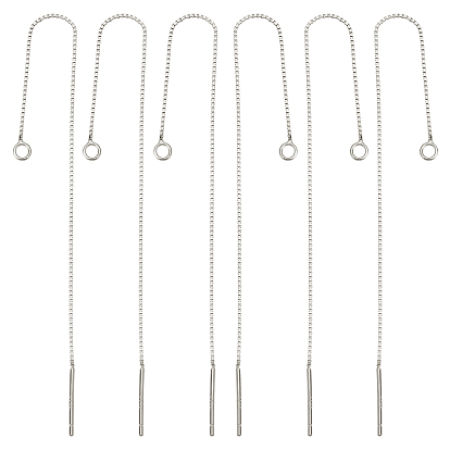 3 пары 925 фурнитура для сережек из стерлингового серебра, с печатью 925, коробка цепи ушная нить