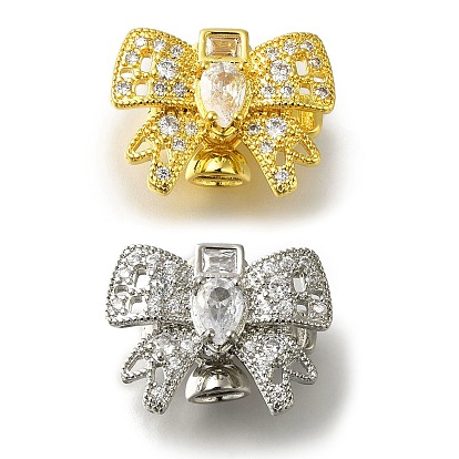 Латунная стойка с микропаве из кубического циркония, без свинца и без кадмия, долговечный, бантом