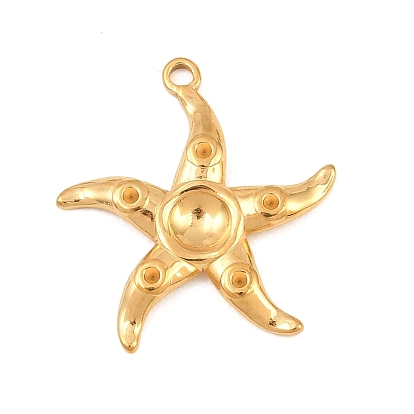 304 Настройки горный хрусталь из нержавеющей стали кулон, прелести морская звезда