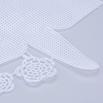 Fábrica de China de lona de malla plástico, para bordar, elaboración de hilo acrílico, proyectos de y ganchillo, flor y corazón y hoja 34x35.7x0.15 cm, agujero: 4x4 mm, hoja: