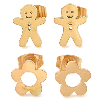 304 из нержавеющей стали серьги, золотые