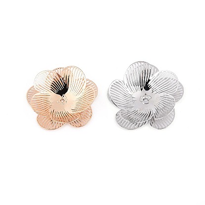 Шапочки и конусы для бусин, латунные, цветок