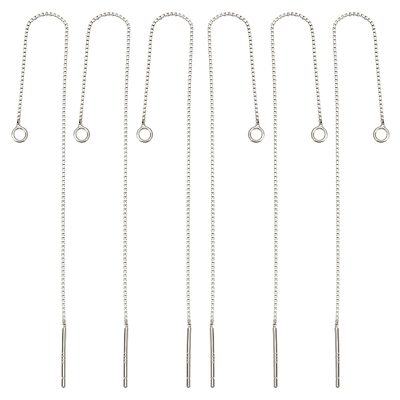 3 пары 925 фурнитура для сережек из стерлингового серебра, с печатью 925, коробка цепи ушная нить