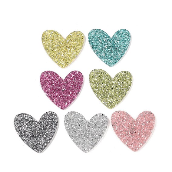 Acrylic Plastic Cabochons, Heart