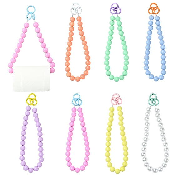 7шт. круглые акриловые бусины держатель для салфеток, с литыми пружинными кольцами