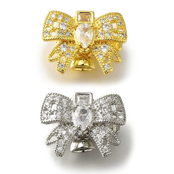 Латунная стойка с микропаве из кубического циркония, без свинца и без кадмия, долговечный, бантом