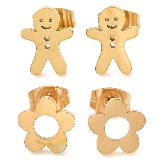 304 из нержавеющей стали серьги, золотые