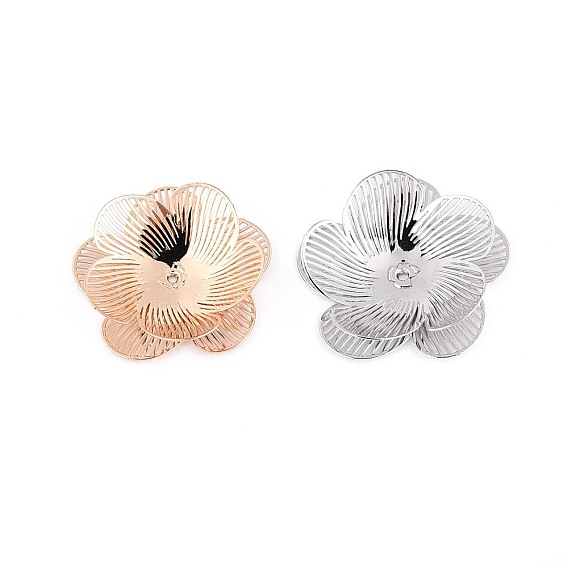 Шапочки и конусы для бусин, латунные, цветок