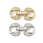Латунное микропейв, прозрачный кубический цирконий, складные застежки, без кадмия, без никеля и без свинца, овальные