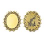 Tibetan Style Cabochon Settings  for Cabochon & Rhinestone, Cadmium Free & Lead Free, Oval, 56x49x2mm, Hole: 1mm, Tray: 40x30mm&3mm
